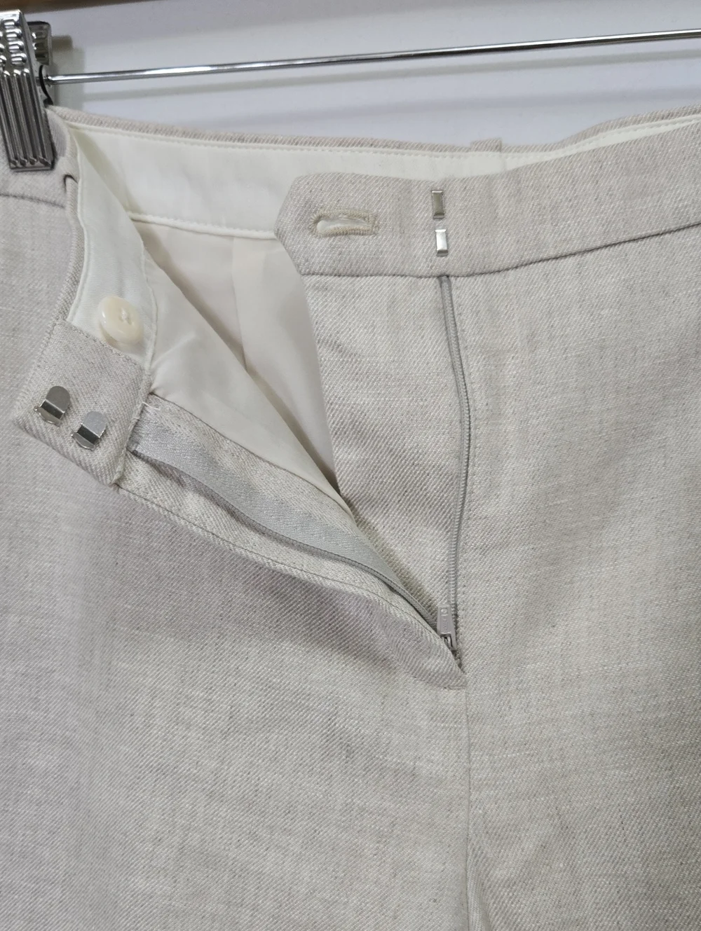 J.Crew Linen Blend Kaya Pant Size 14 Stretch Minimalist Coastal Workwear Beach